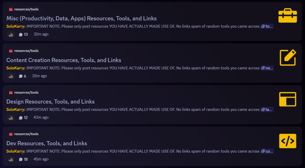 Discord server resources